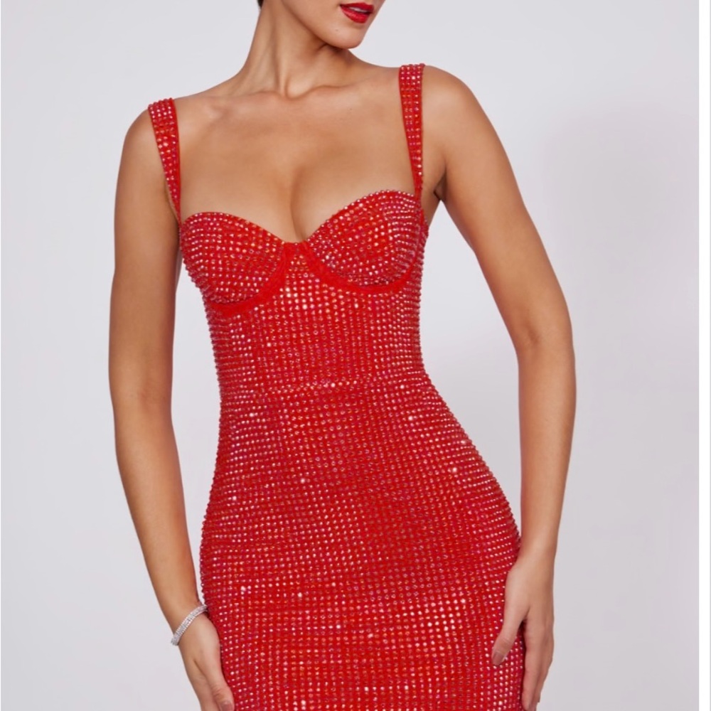 Oh Polly Red Ines Mini Dress